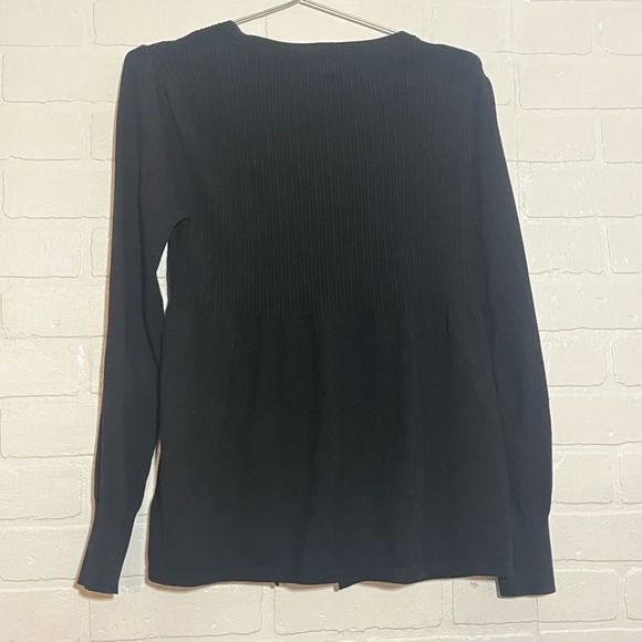 APT.9 Cardigan Sweater Half Button Front Black Office Business Casual Sz MP - Picture 6 of 8